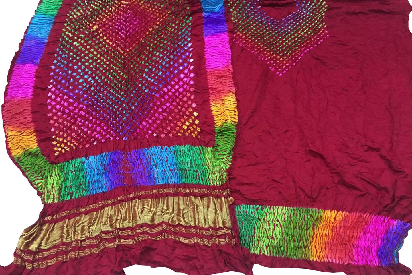 Stunning Red Bandhani Gajji Silk Suit Set - Luxurion World