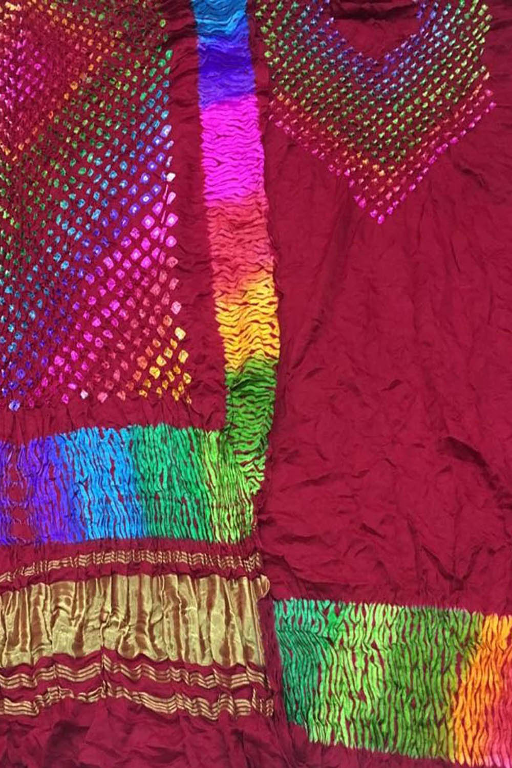 Stunning Red Bandhani Gajji Silk Suit Set - Luxurion World