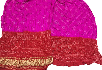 Stunning Pink Bandhani Gajji Silk Suit Set - Luxurion World