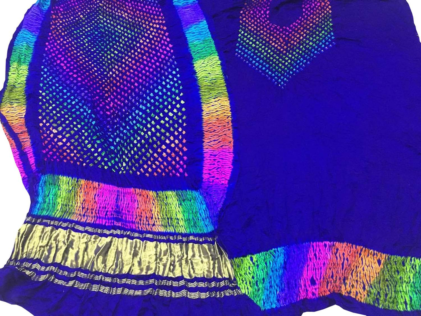 Blue Bandhani Gajji Silk Suit Set - Elegant and Stylish - Luxurion World