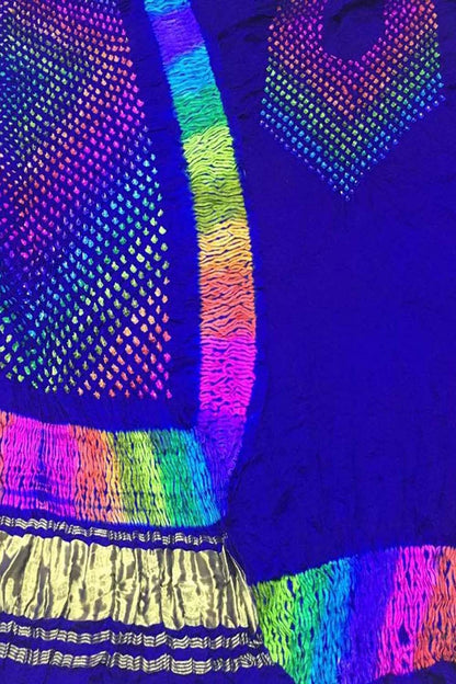 Blue Bandhani Gajji Silk Suit Set - Elegant and Stylish - Luxurion World