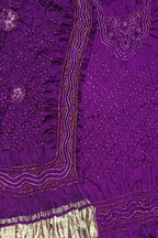 Stunning Purple Bandhani Gajji Silk Suit Set - Luxurion World