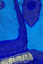 Blue Bandhani Gajji Silk Suit Set - Elegant and Luxurious - Luxurion World