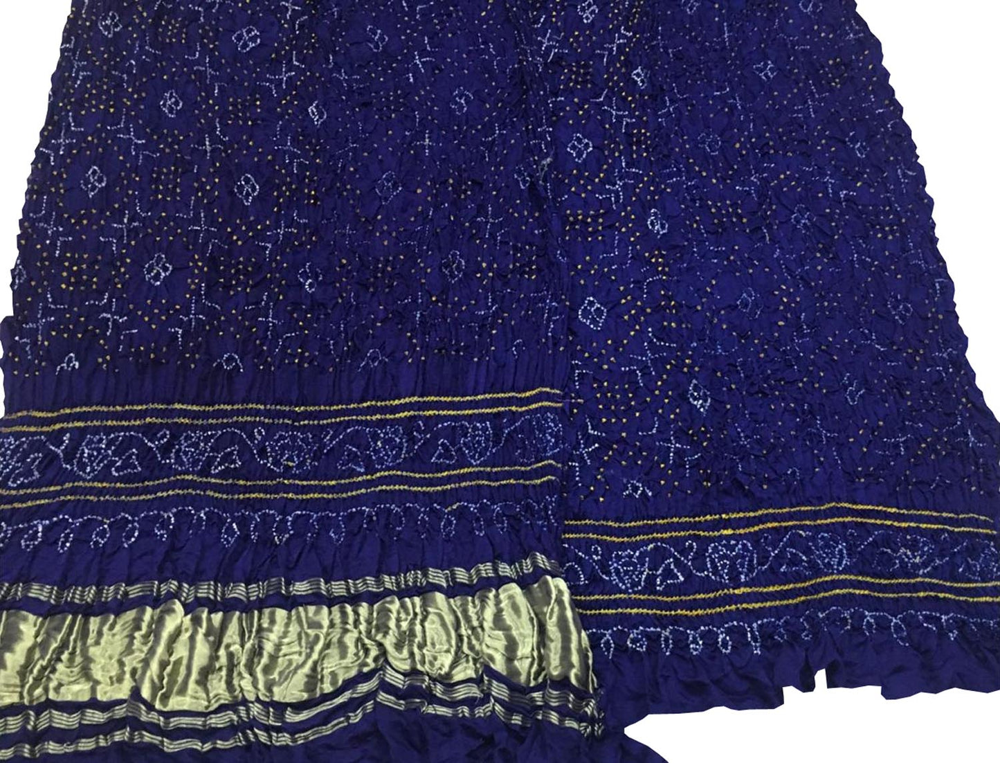 Blue Bandhani Gajji Silk Suit Set - Elegant and Luxurious - Luxurion World