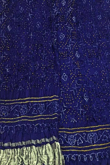 Blue Bandhani Gajji Silk Suit Set - Elegant and Luxurious - Luxurion World