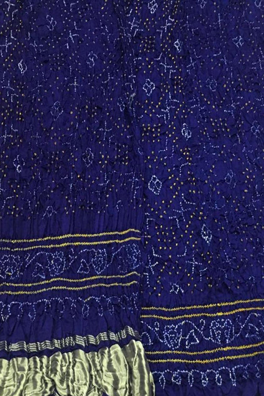 Blue Bandhani Gajji Silk Suit Set - Elegant and Luxurious - Luxurion World