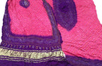 Stunning Pink & Purple Bandhani Gajji Silk Suit - Luxurion World