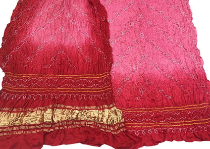 Vibrant Red & Pink Bandhani Gajji Silk Suit Set - Luxurion World