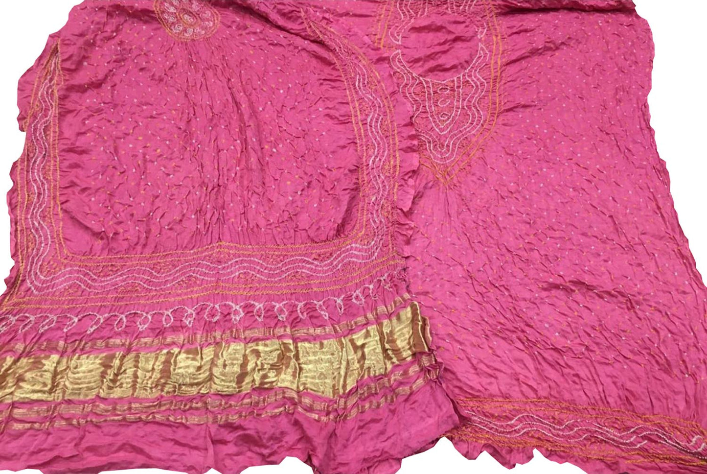 Stunning Pink Bandhani Gajji Silk Suit Set - Luxurion World