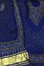 Blue Bandhani Gajji Silk Suit Set - Elegant and Luxurious - Luxurion World