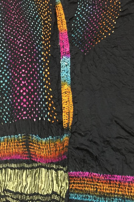 Elegant Black Bandhani Gajji Silk Suit Set - Luxurion World