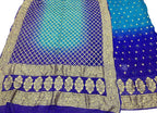 Blue Bandhani Georgette Suit Set - Three Piece Unstitch - Luxurion World