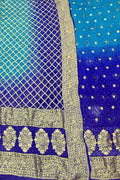 Blue Bandhani Georgette Suit Set - Three Piece Unstitch - Luxurion World