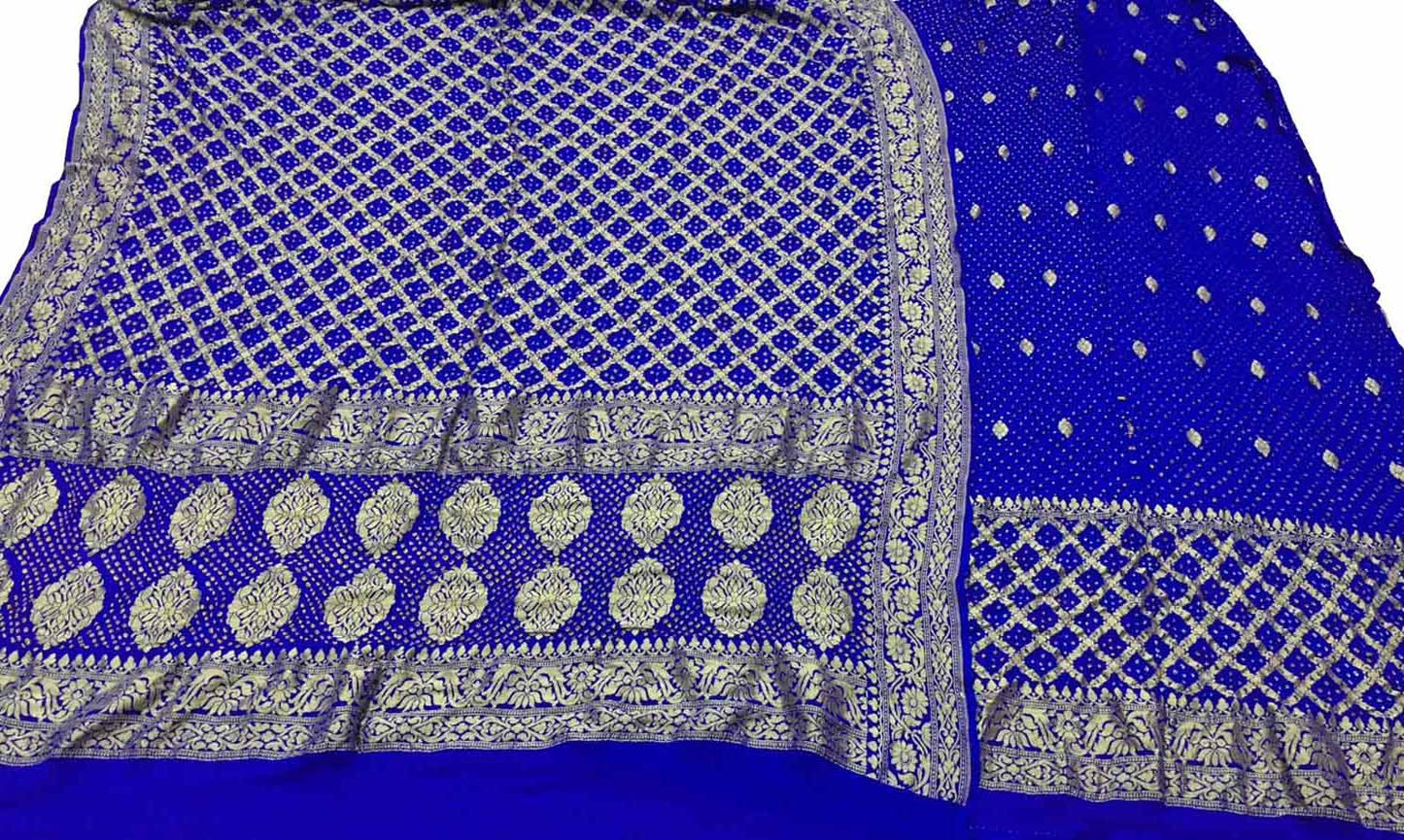 Blue Bandhani Georgette Suit Set - Luxurion World