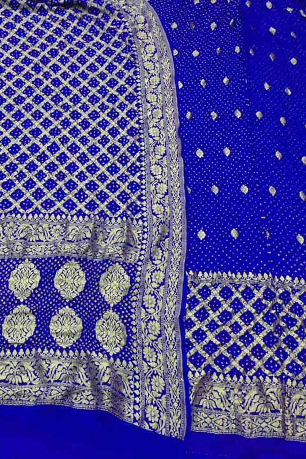 Blue Bandhani Georgette Suit Set - Luxurion World