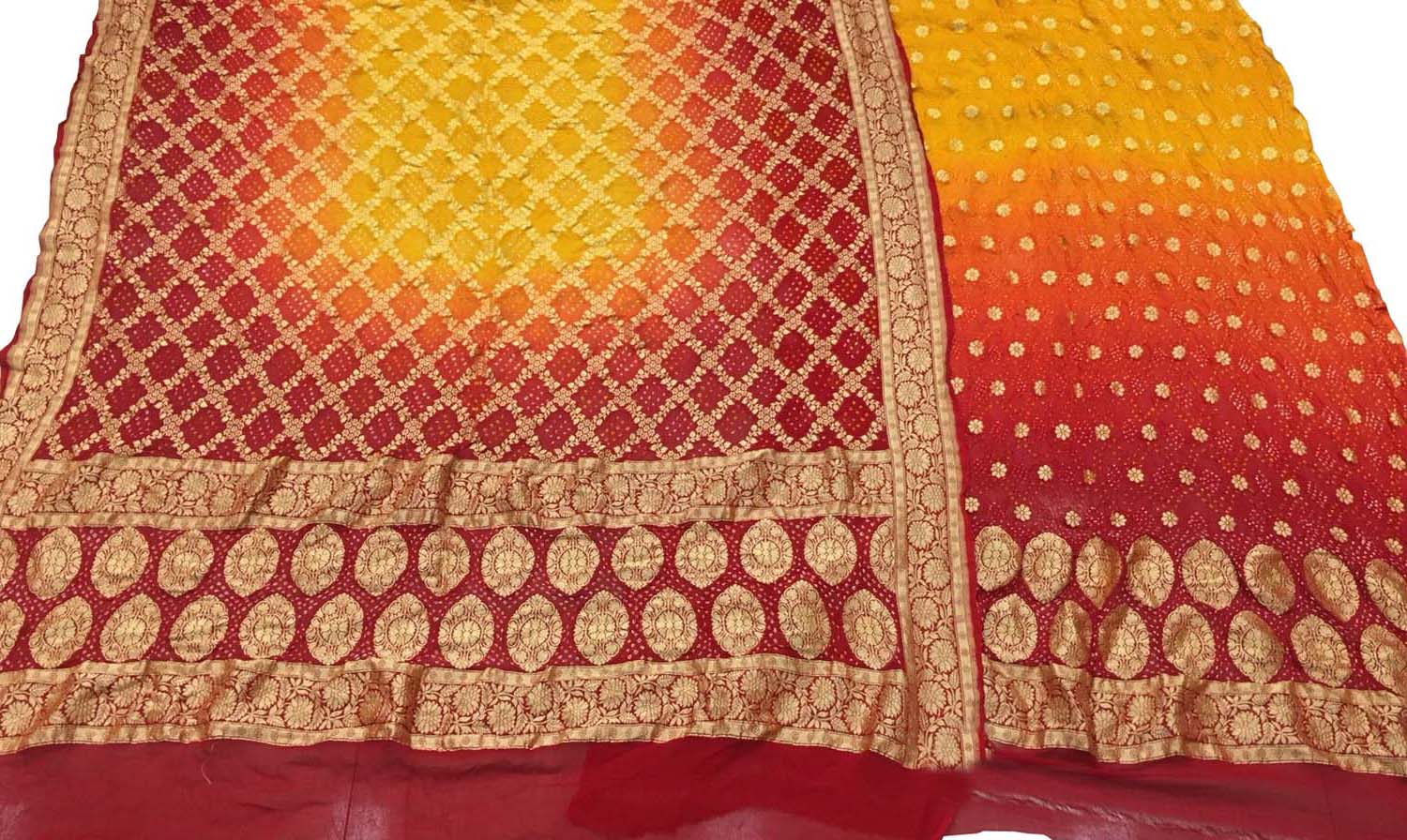 Vibrant Bandhani Georgette Suit Set - Unstitched - Luxurion World