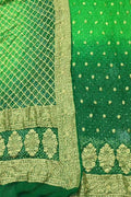 Green Bandhani Georgette Suit Set - Unstitched - Luxurion World
