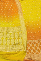 Vibrant Bandhani Georgette Suit Set in Yellow & Orange - Luxurion World