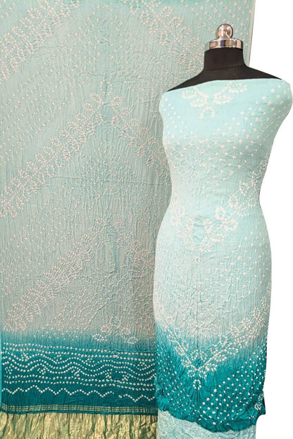 Blue Bandhani Modal Silk Suit Set - Luxurion World