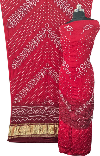 Pink Bandhani Modal Silk Suit Set - Luxurion World