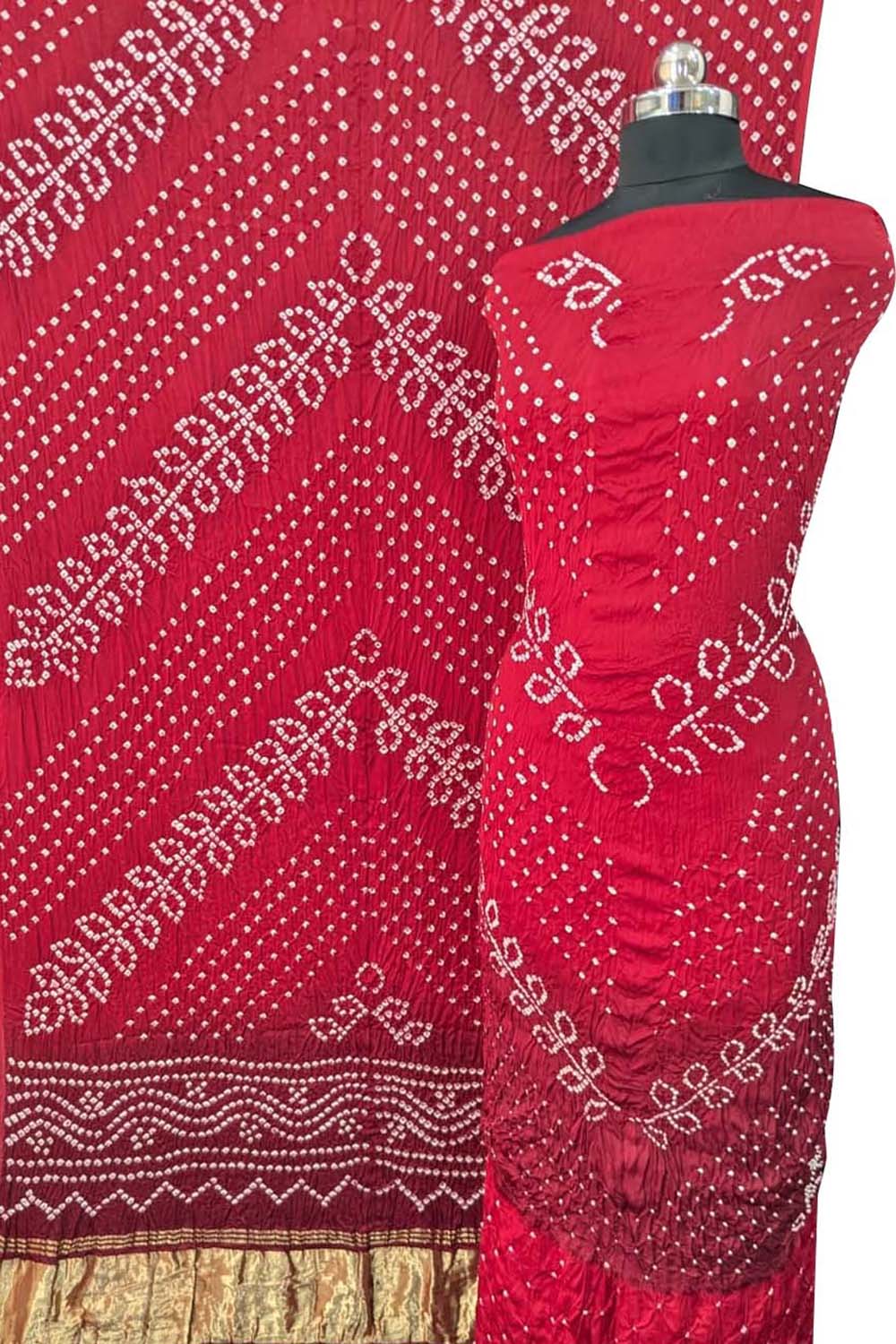 Pink Bandhani Modal Silk Suit Set - Luxurion World