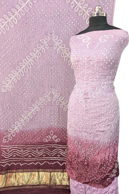 Stunning Pink Bandhani Modal Silk Suit Set - Luxurion World