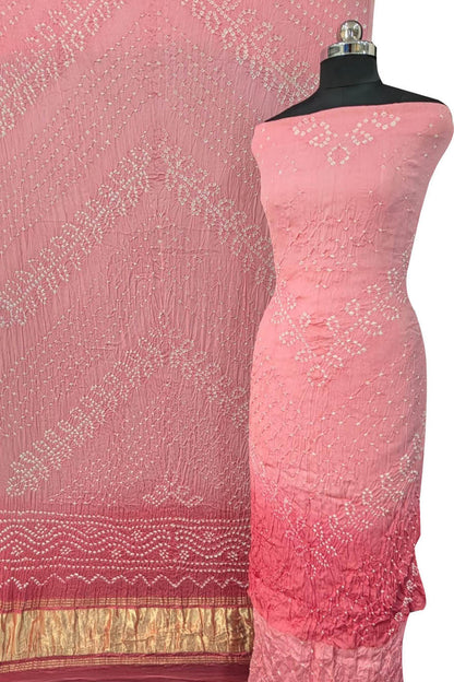 Pretty in Pink: Bandhani Modal Silk Suit Set - Luxurion World
