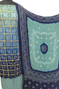 Blue Pure Gajji Silk Bandhani Three Piece Unstitched Suit Set - Luxurion World