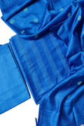 Stylish Blue Bhagalpur Cotton Silk Suit Set - Unstitched - Luxurion World