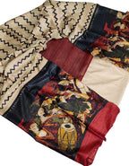 Pastel Bhagalpur Tussar Gicha Suit With Digital Printed Dupatta Three Piece Set - Luxurion World