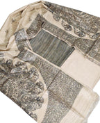 Pastel Bhagalpur Tussar Gicha Suit With Digital Printed Dupatta Three Piece Set - Luxurion World