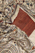 Pastel Bhagalpur Tussar Gicha Suit With Digital Printed Dupatta Three Piece Set - Luxurion World
