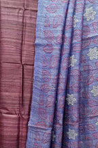 Elegant Pink Bhagalpur Pure Tussar Ghicha Silk Suit With Embroidery Work - Luxurion World