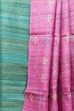 Elegant Blue Bhagalpur Pure Tussar Ghicha Silk Suit With Embroidery Work - Luxurion World