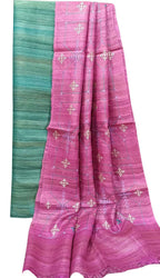 Elegant Blue Bhagalpur Pure Tussar Ghicha Silk Suit With Embroidery Work - Luxurion World