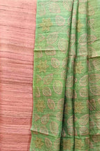 Elegant Orange Bhagalpur Pure Tussar Ghicha Silk Suit With Embroidery Work - Luxurion World