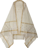 Chic Off White Chanderi Handloom Suit Set - Luxurion World