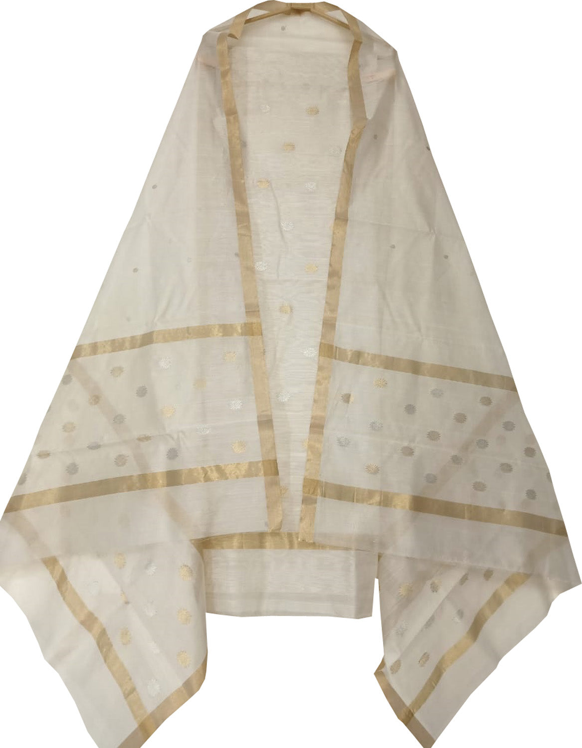 Chic Off White Chanderi Handloom Suit Set - Luxurion World