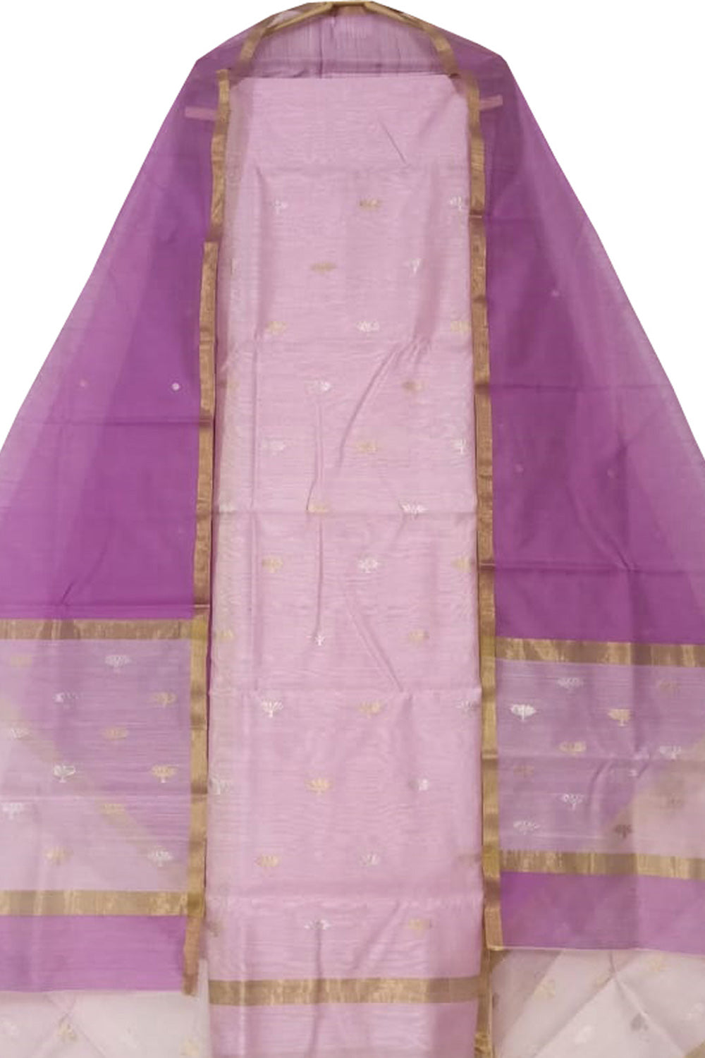 Pretty in Pink: Chanderi Handloom Cotton Silk Suit - Luxurion World