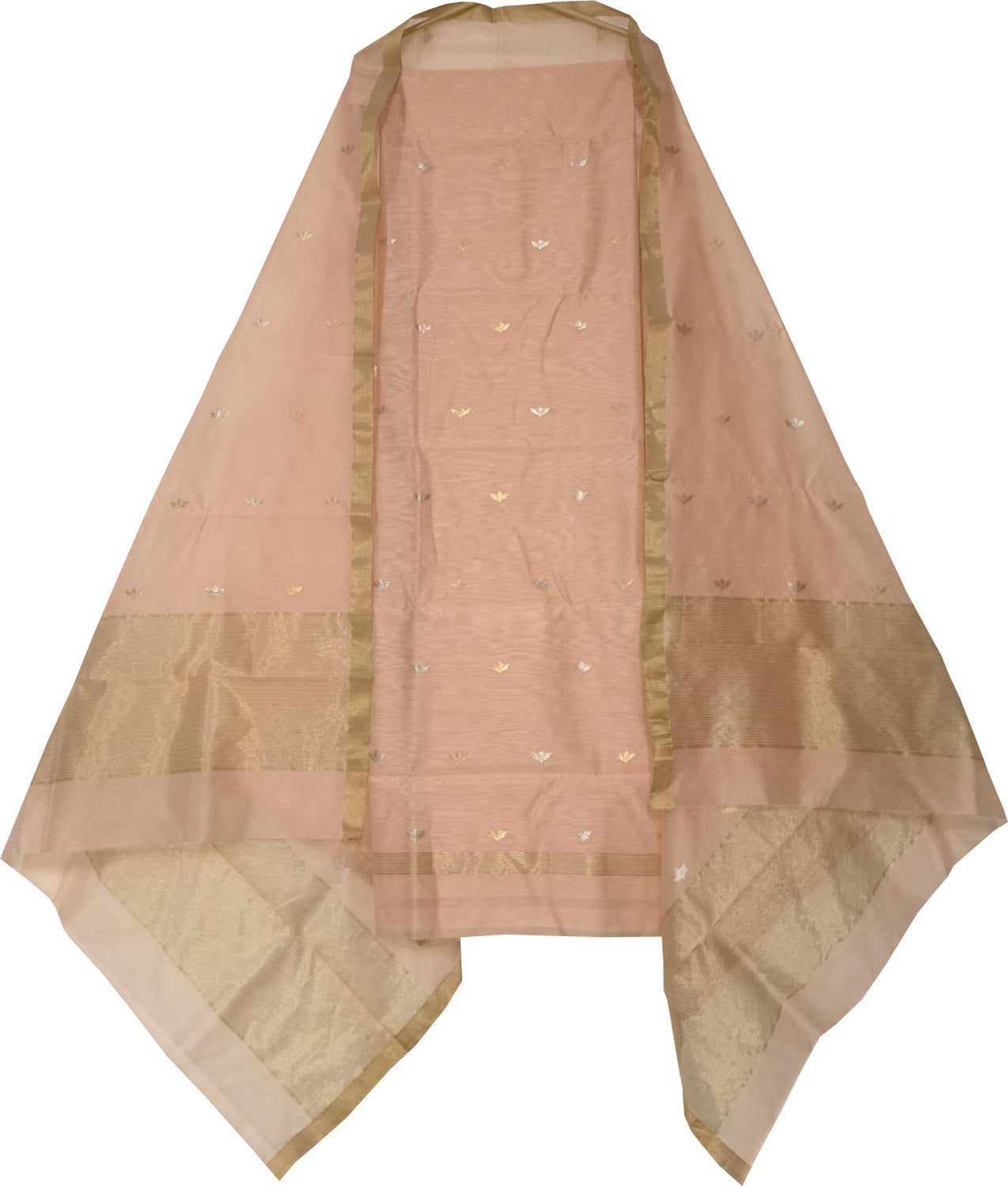 Pretty in Pink: Chanderi Handloom Cotton Silk Suit - Luxurion World