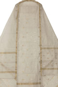 Chic Off White Chanderi Handloom Suit Set - Luxurion World