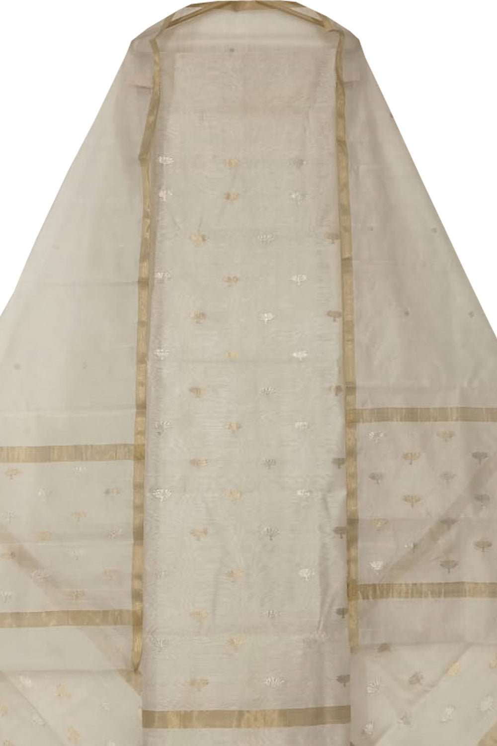 Chic Off White Chanderi Handloom Suit Set - Luxurion World