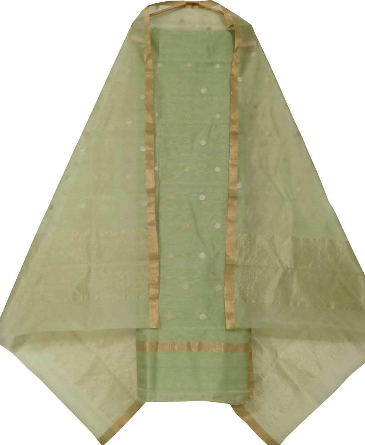 Green Chanderi Handloom Silk Suit Set - Luxurion World
