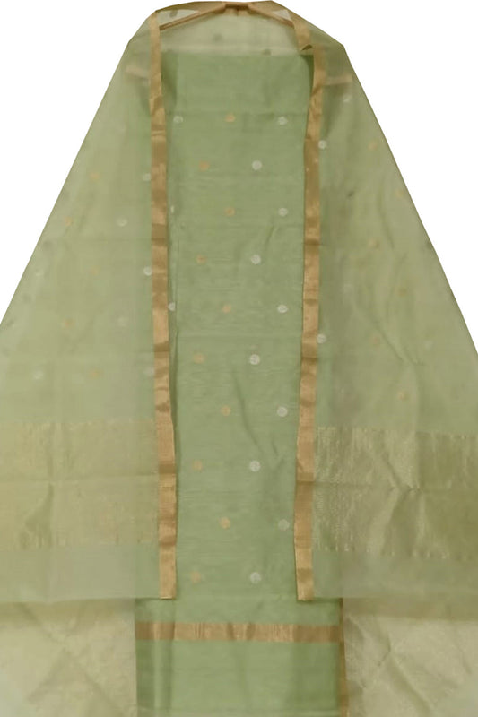 Green Chanderi Handloom Silk Suit Set - Luxurion World