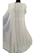 Dyeable Hand Embroidered Mukaish Work Georgette Anarkali Unstitched Suit Set - Luxurion World