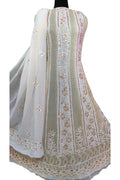 Dyeable Hand Mukaish Work Embroidered Net Anarkali Unstitched Suit Set - Luxurion World
