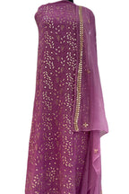 Elegant Purple Chikankari Georgette Suit: Hand Embroidered Luxury - Luxurion World