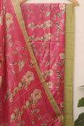 Get Glamorous with Pink Tussar Moonga Suit - Digital Print, 3 Piece Set - Luxurion World