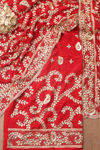Red Hand Gotta Patti Work Crepe Two Piece Unstitched Suit Set - Luxurion World
