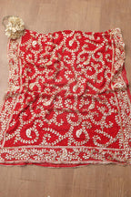 Red Hand Gotta Patti Work Crepe Two Piece Unstitched Suit Set - Luxurion World